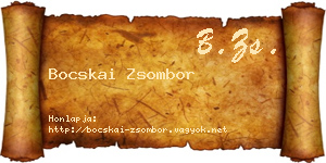 Bocskai Zsombor névjegykártya